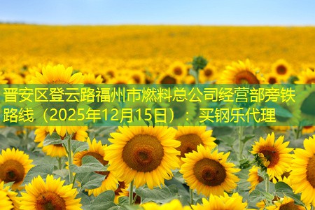 晋安区登云路福州市燃料总公司经营部旁铁路线（2025年12月15日）：买钢乐代理