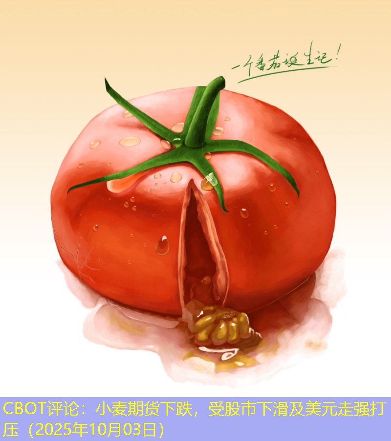 CBOT评论：小麦期货下跌，受股市下滑及美元走强打压（2025年10月03日）